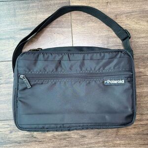Vintage Polaroid Camera Case Shoulder Bag Black Nylon Carry Case Strap